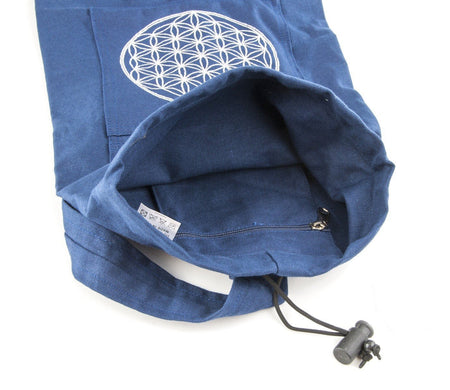 Yoga Tasche mit Blume des Lebens blau Länge 75 cm - Das Raeucherwerk