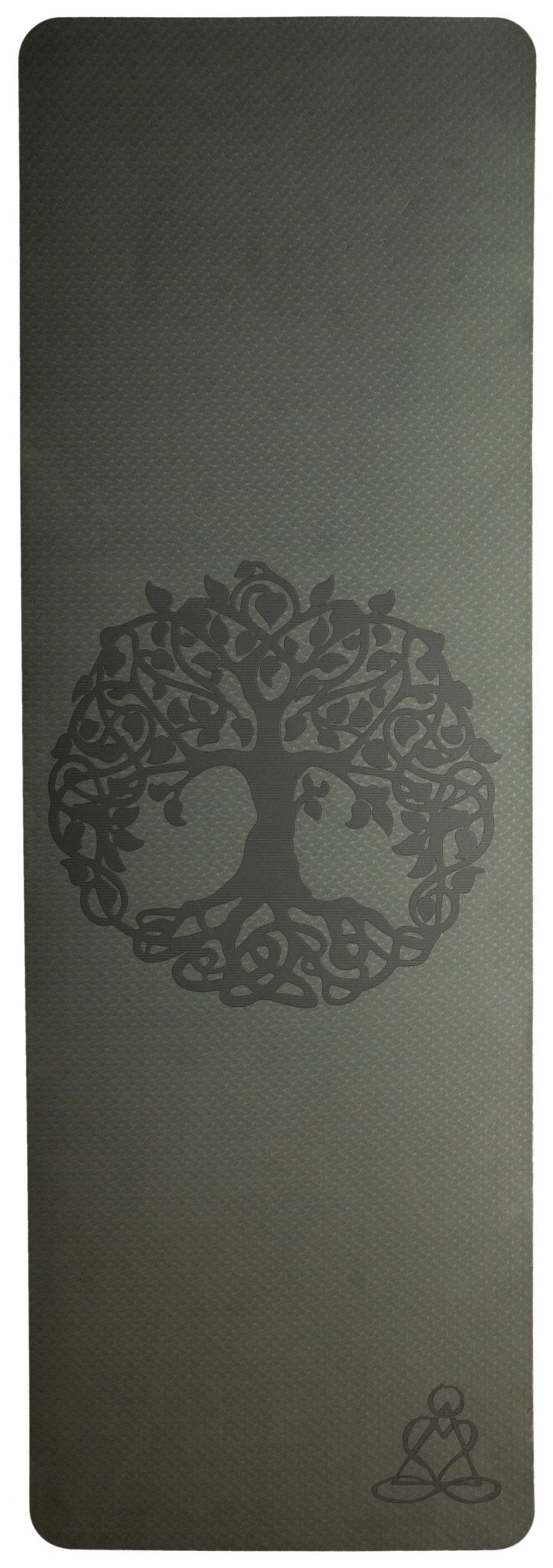 Yogamatte TPE ecofriendly - dunkelgrün/ hellgrün mit Baum des Lebens - Das Raeucherwerk